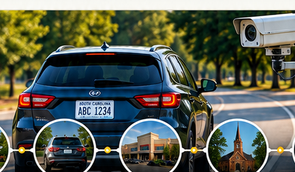 Vehicle passing a license-plate camera with a sequence of location observations